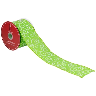 2.5" x 10yd. Swirl Spring Craft Wired Ribbon