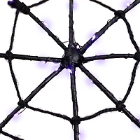 16" Lighted Purple LED Spiderweb Halloween Decoration