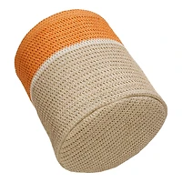 Honey Can Do Orange & Beige Paper Straw Nesting Baskets with Handles Set