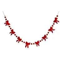 6ft. Red & White Pom Pom & Bow Garland by Ashland®
