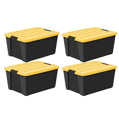 Iris® 45 Qt. Yellow, Plastic Storage Bins,  4 Ct