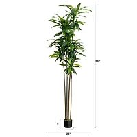 8ft. Potted Green Artificial Dracaena Tree with Real Touch Leaves