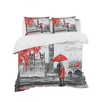 Designart 'Couples Walking in London' London UK Bedding Set