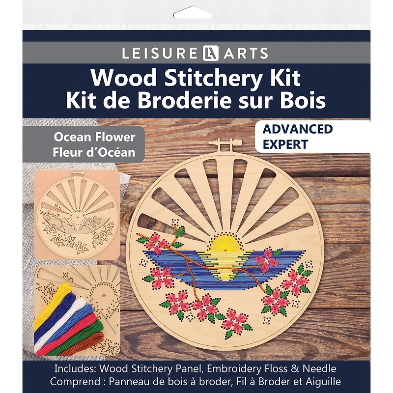 Leisure Arts® Advanced Ocean Flower Wood Stitchery Kit