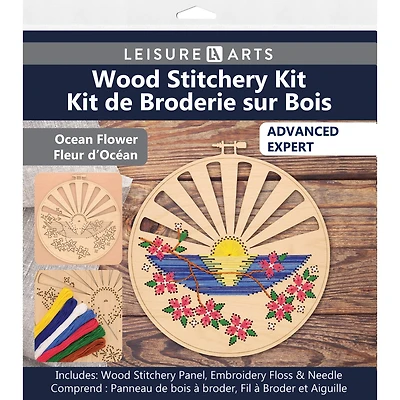 Leisure Arts® Advanced Ocean Flower Wood Stitchery Kit
