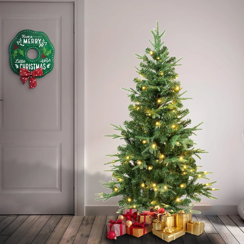 4.5ft. Pre-Lit Feel-Real® Duxbury Artificial Christmas Tree, Warm White LED Lights