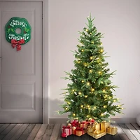 4.5ft. Pre-Lit Feel-Real® Duxbury Artificial Christmas Tree, Warm White LED Lights