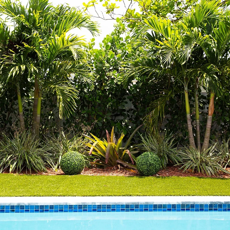 14" UV-Resistant Boxwood Ball Topiaries with Integrated Ground Stakes, 2ct.