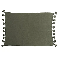 Hello Honey® Olive Green Knit Throw Blanket with Tassels