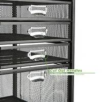 Mind Reader Black 5-Drawer Rolling File Cabinet