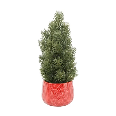 12" Unlit Tabletop Artificial Christmas Tree in Ceramic Sweater Pot