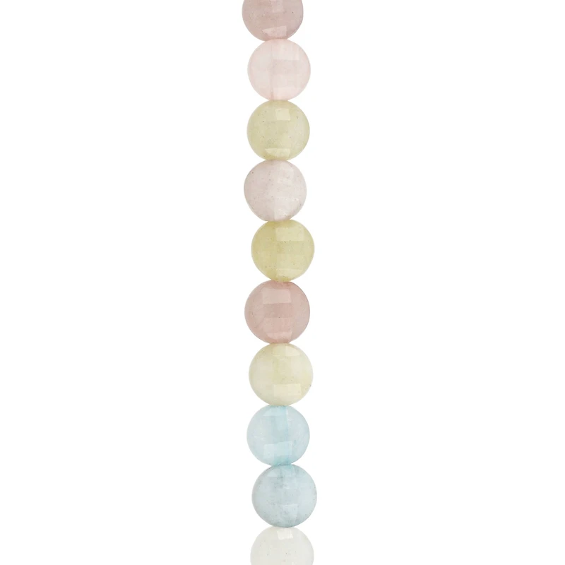 Pastel Quartz Faceted Coin Beads by Bead Landing