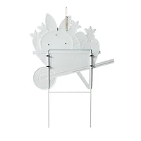 Glitzhome® 24" Metal Easter Wheel Barrow Yard Stake