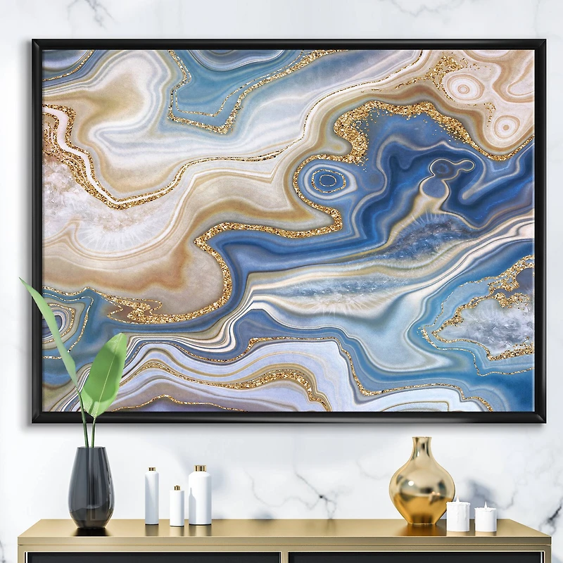 Designart - Ocean Blue Golden Jasper Agate II