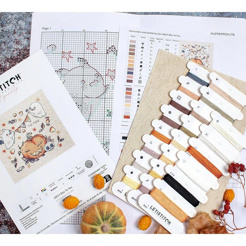LetiStitch Boo To You Counted Cross Stitch Kit