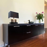 Elegant Designs™ 14" Rectangular Dual Stacked Stone Table Lamp with Black Shade