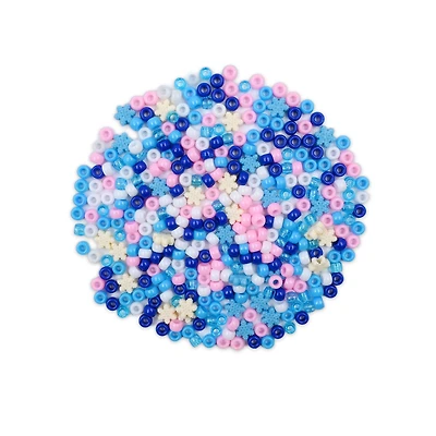 Blue, White & Pink Snowflake Bead Mix by Creatology™