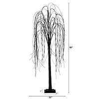 5ft. Orange & Purple LED Pre-Lit Halloween Black Willow Artificial Fall Tree