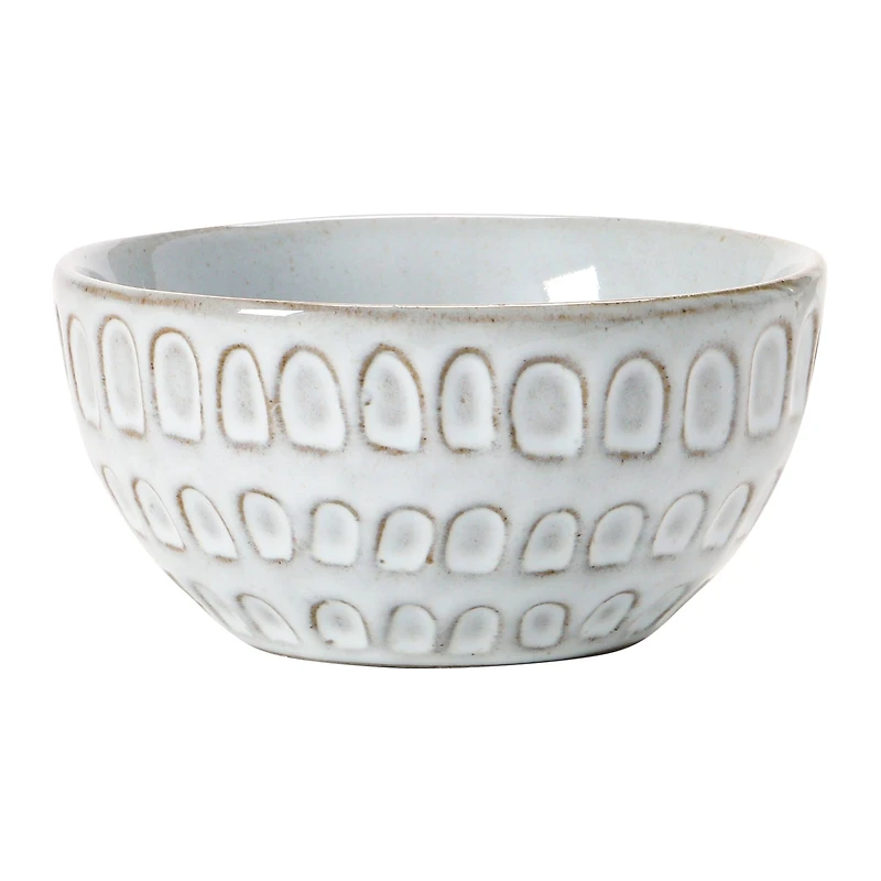 Hello Honey® 4" White Debossed Stoneware Bowl Set, 4ct.