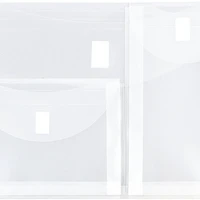 JAM Paper 9.75" x 13" Clear Plastic 3 Pocket Velcro® Brand Closure Booklet Envelopes, 10ct.