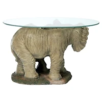 Design Toscano 18" Elephant's Majesty Glass-Topped Cocktail Table