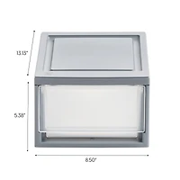 IRIS® 6qt. Gray Stackable Storage Bin with Clear Drawer