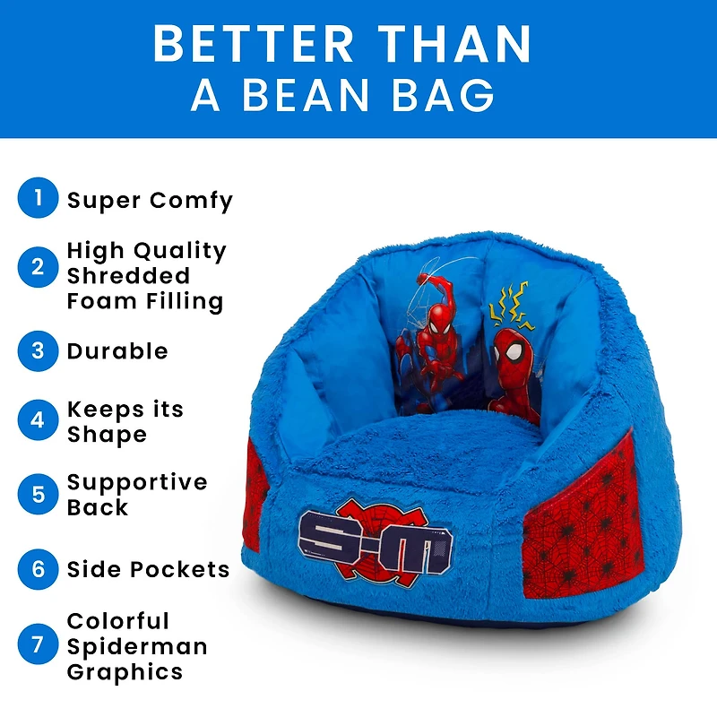 Marvel Spider Man Cozee Fluffy Chair With Memory Foam Seat