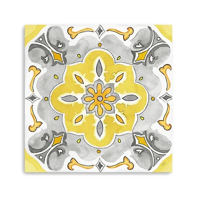 Jewel Medallion Yellow Gray III Canvas Giclee