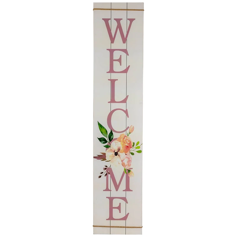 4ft. Floral Welcome Wooden Spring Wall Sign