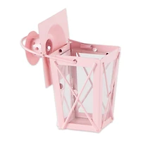 9" Pink Iron Railroad Hanging Lantern Set