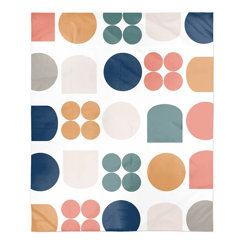 Retro Shapes 50" x 60" Coral Fleece Blanket