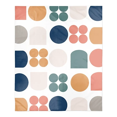 Retro Shapes 50" x 60" Coral Fleece Blanket