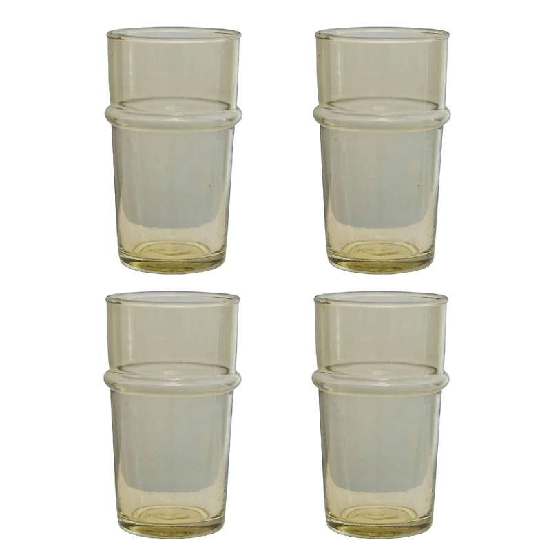 Hello Honey® 9oz. Chartreuse Modern Embossed Drinking Glass Set