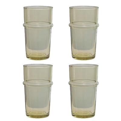 Hello Honey® 9oz. Chartreuse Modern Embossed Drinking Glass Set
