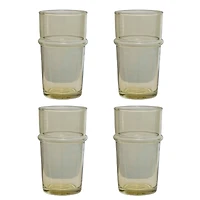 Hello Honey® 9oz. Chartreuse Modern Embossed Drinking Glass Set