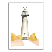 Lighthouse At Dusk 12" x 16" Canvas Wall Art