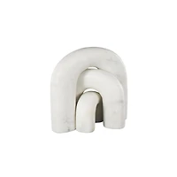 White Marble Abstract Arched Sculptures, 3ct.