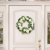 26" Artificial Peony, Hydrangea & Rose Floral Spring Wreath
