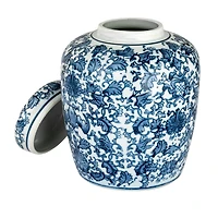 Hello Honey® 8'' Blue & White Ceramic Ginger Jar with Lid