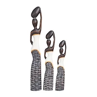 Set of 3 Gold Albizia Bohemian Sculpture, 4" x 4" x 4"