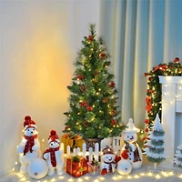 Costway 4ft. Pre-Lit Entrance Artificial Christmas Tree in Gold Urn, Warm White LED Lights
