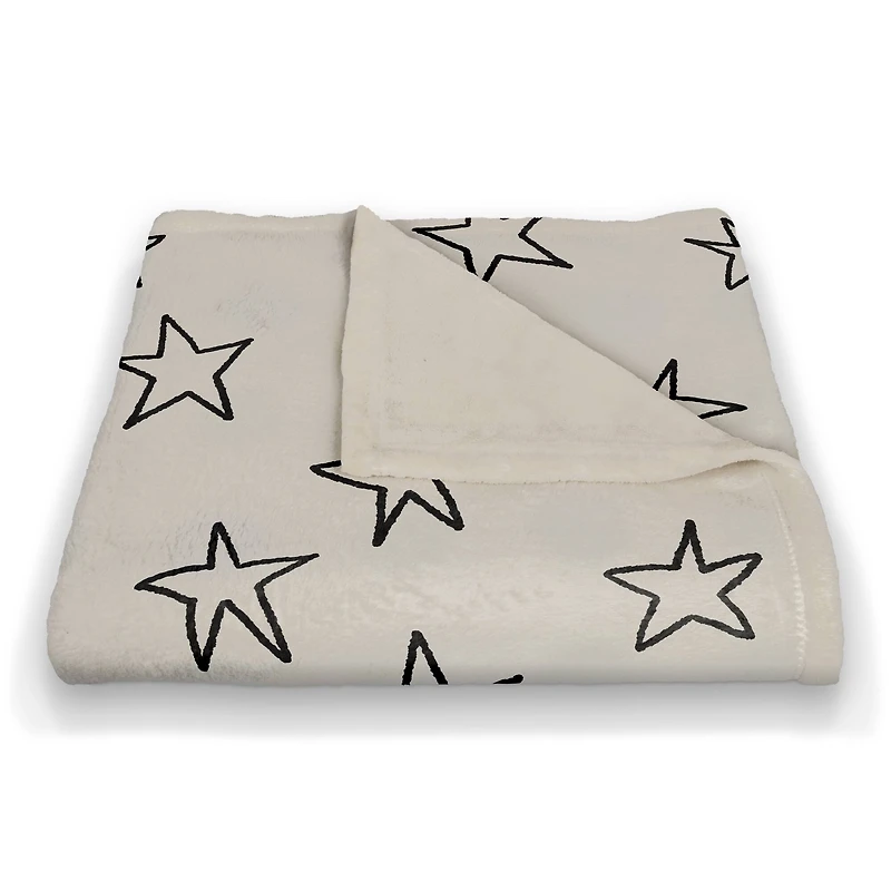 Simple Star Pattern 50" x 60" Coral Fleece Blanket