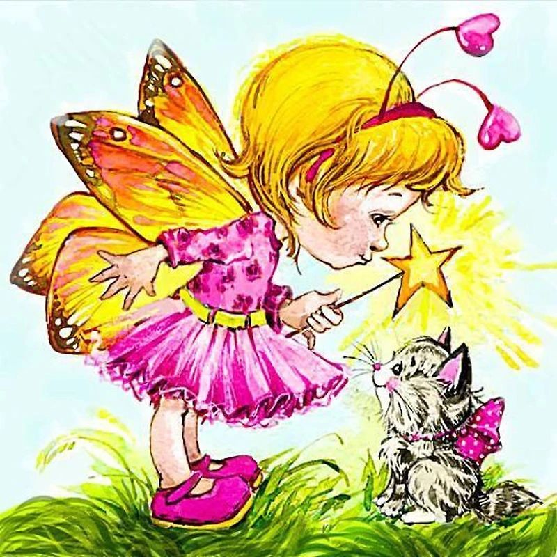 Crafting Spark Fairy with Kitten Diamond Painting Kit