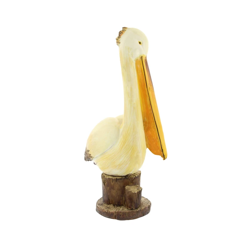 Cream Polystone Coastal Sculpture, Bird 18" x 7" x 7"