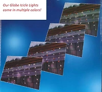 100ct. Blue & Clear G30 Globe Icicle Christmas String Lights Set