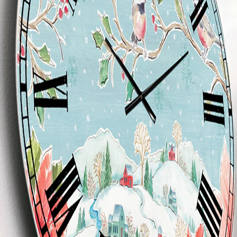 Designart 'Country Flower Snowflakes Ii Traditional Wall Clock