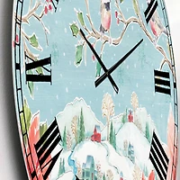 Designart 'Country Flower Snowflakes Ii Traditional Wall Clock