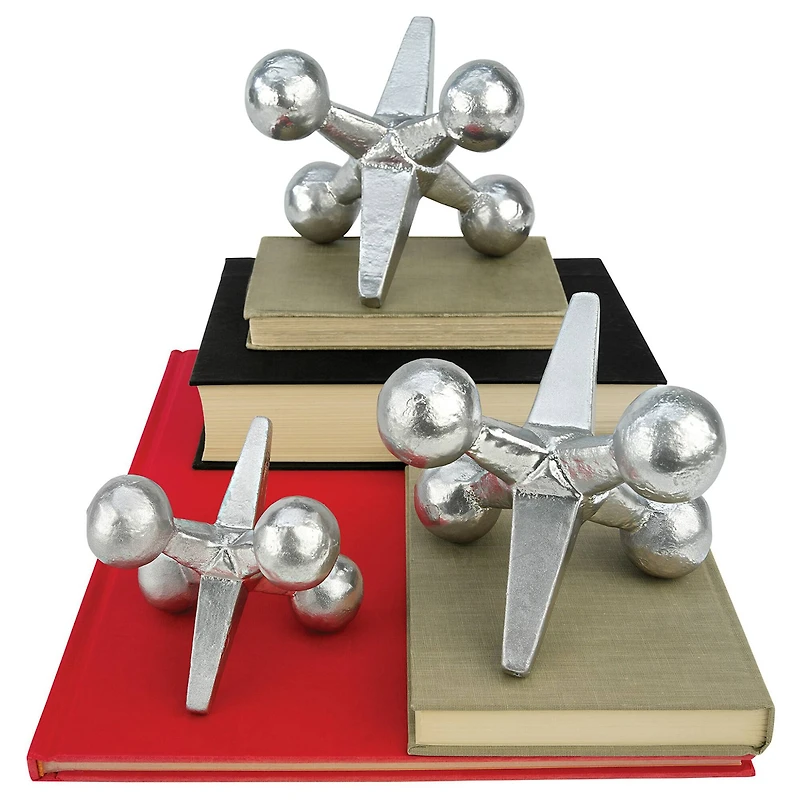 5" Pop Art Oversized Jacks Cast Iron Statues, 3ct.