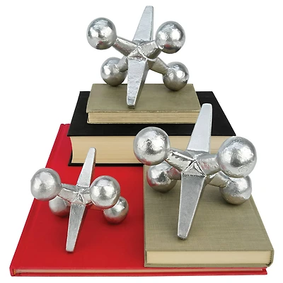 5" Pop Art Oversized Jacks Cast Iron Statues, 3ct.