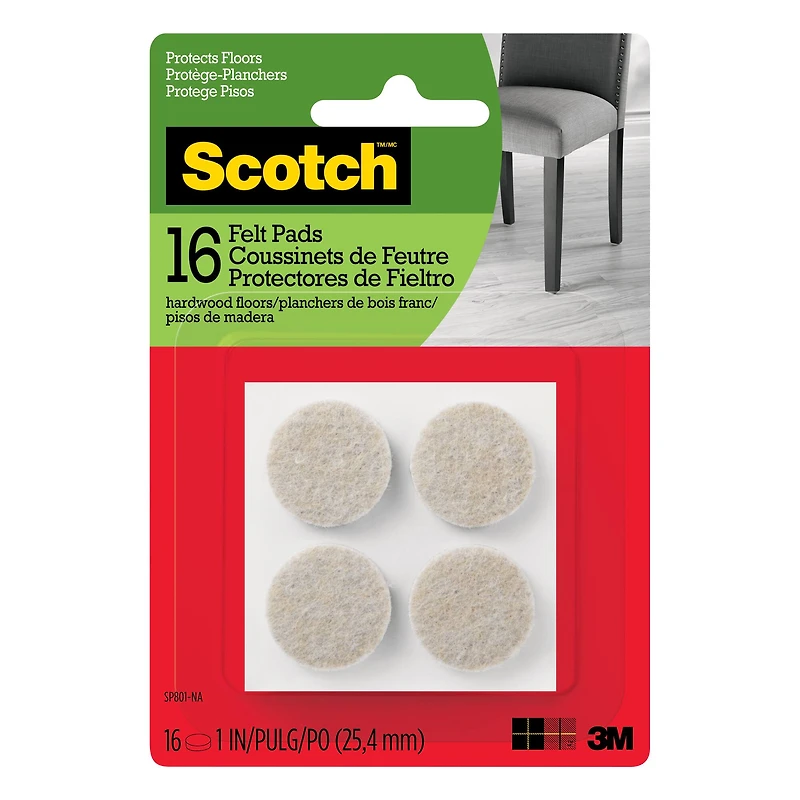Scotch™ 1" Round Felt Pads